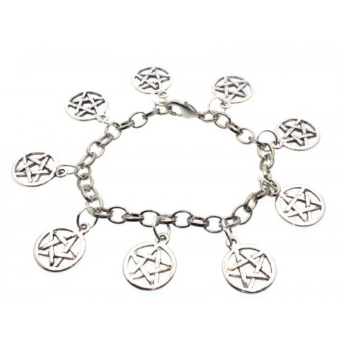 Metal Pentacle Charm Bracelet